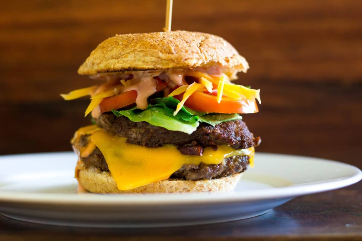 A burger you can eat at Gnat's Landing restaurant in downtown Statesboro. 